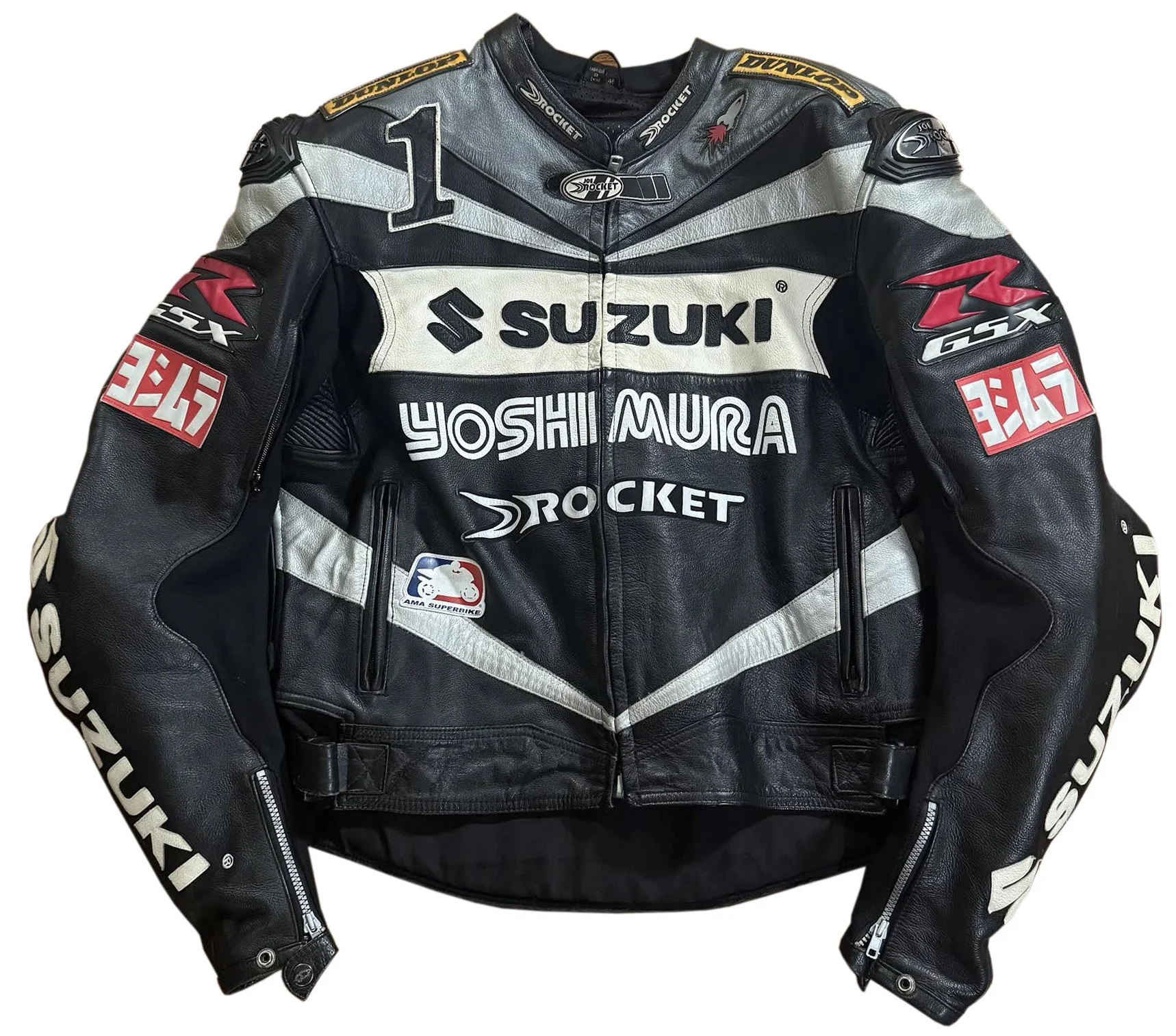 Vintage Joe Rocket Suzuki Leather Motorcycle Jacket (Size 46
